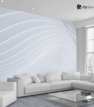 Αυτοκόλλητη Ταπετσαρία Τοίχου 3d : White Line Pattern