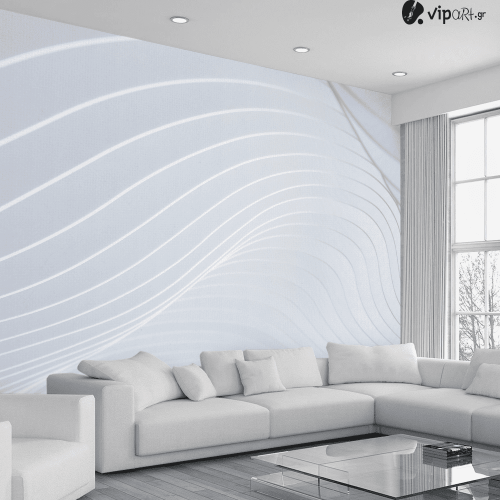 Αυτοκόλλητη Ταπετσαρία Τοίχου 3d : White Line Pattern