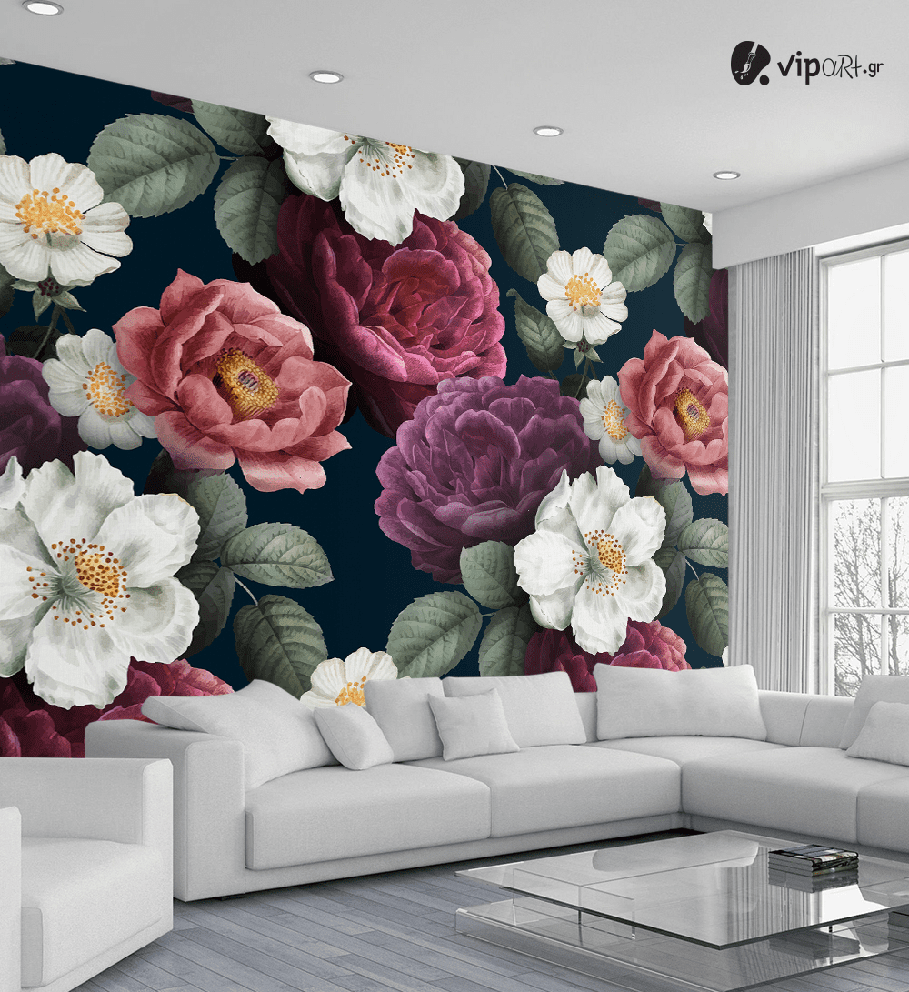 Αυτοκόλλητη Ταπετσαρία Τοίχου 3d : Cute Floral