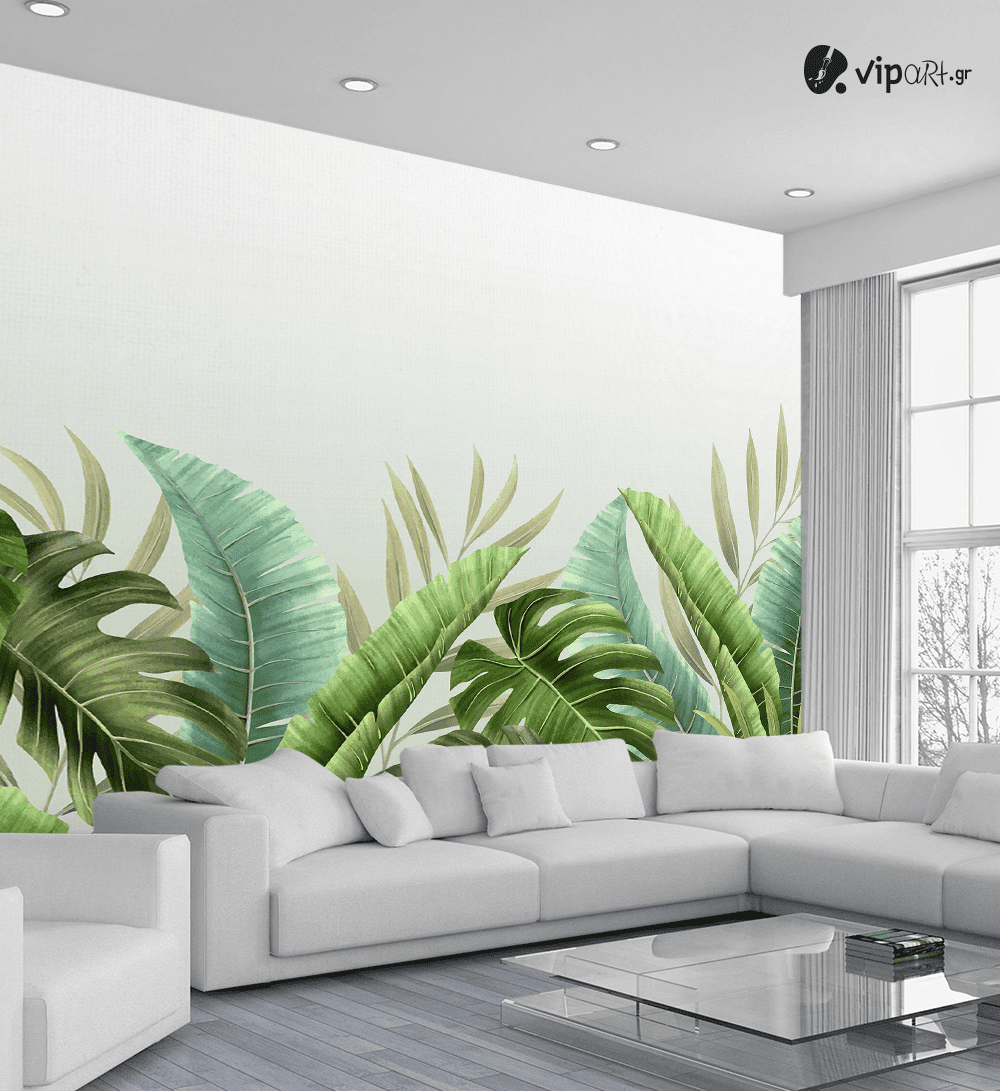Αυτοκόλλητη Ταπετσαρία Τοίχου 3d : Exotic Leaves