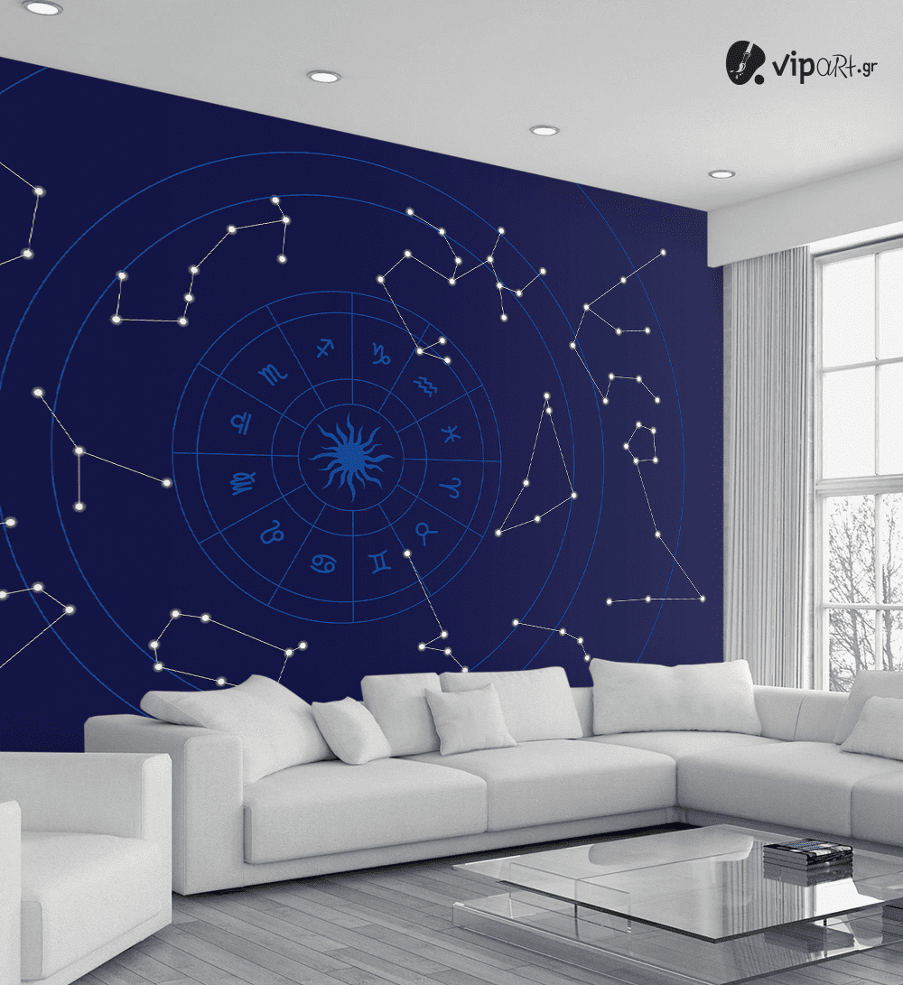 Αυτοκόλλητη Ταπετσαρία Τοίχου 3d : Astrological Map Αυτοκόλλητη Ταπετσαρία Τοίχου 3d : Astrological Map