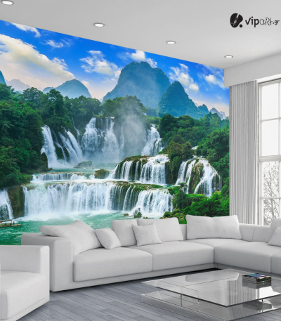 Αυτοκόλλητη Ταπετσαρία Τοίχου 3d : Exotic Waterfall