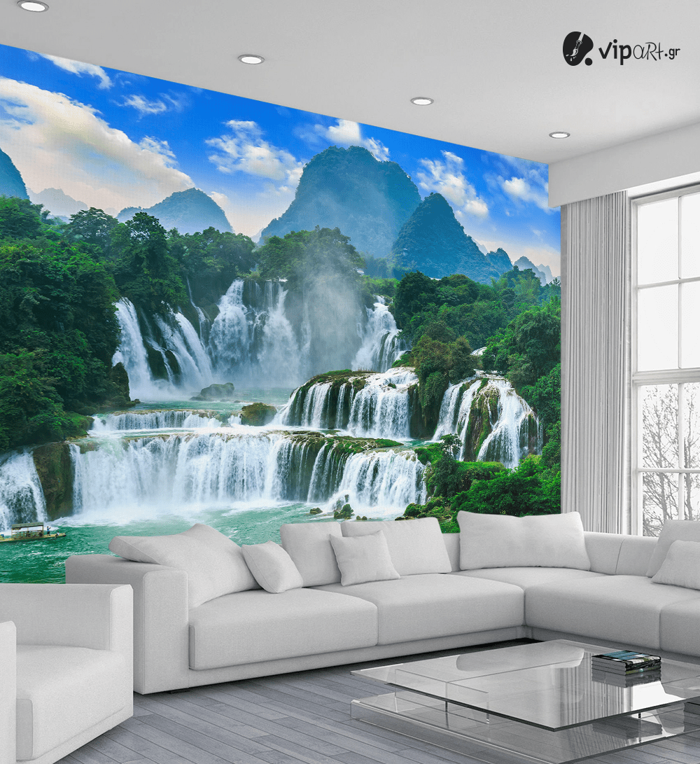 Αυτοκόλλητη Ταπετσαρία Τοίχου 3d : Exotic Waterfall
