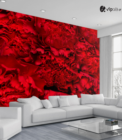 Αυτοκόλλητη Ταπετσαρία Τοίχου 3d : Red Rose