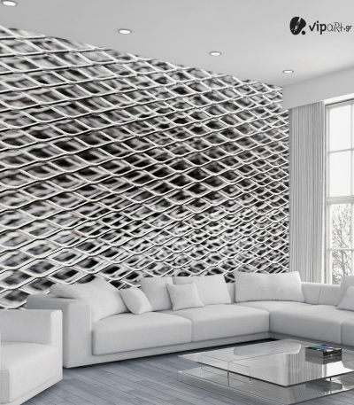 Αυτοκόλλητη Ταπετσαρία Τοίχου 3d : Wire Silver