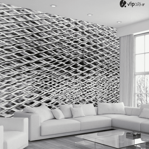 Αυτοκόλλητη Ταπετσαρία Τοίχου 3d : Wire Silver
