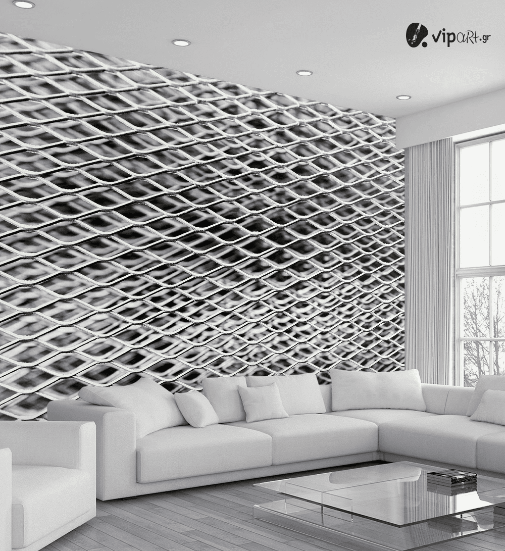 Αυτοκόλλητη Ταπετσαρία Τοίχου 3d : Wire Silver