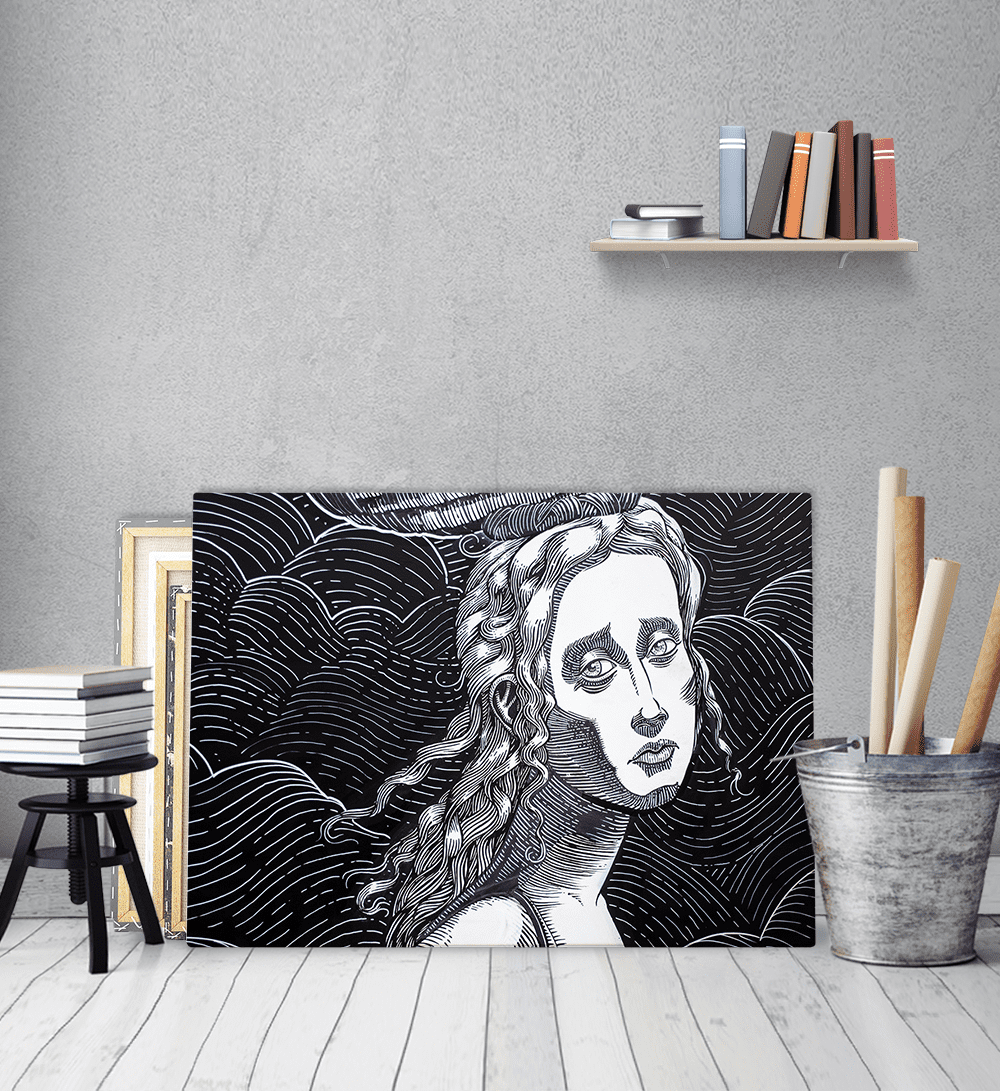 Πίνακας σε Καμβά : woman illustration painting