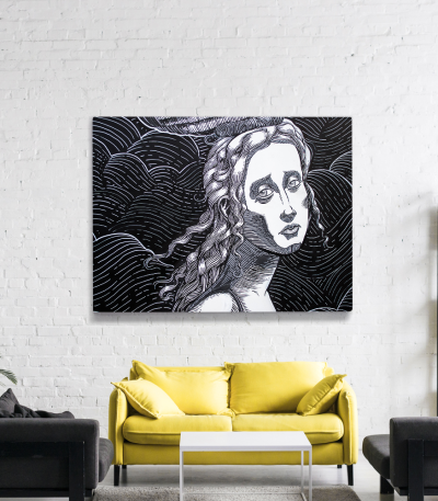 Πίνακας σε Καμβά : woman illustration painting
