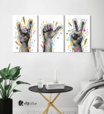 Σύνθεση Με Πίνακες Καμβάδες 60x40 - 3 Τεμάχια - Hand Art