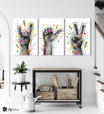Σύνθεση Με Πίνακες Καμβάδες 60x40 - 3 Τεμάχια - Hand Art