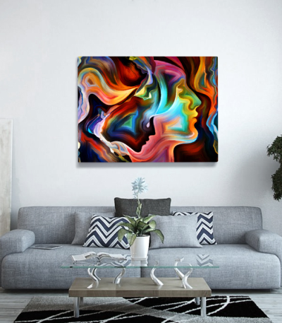 Πίνακας σε Καμβά : Paint faces abstract