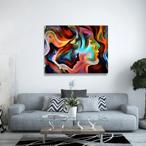 Πίνακας σε Καμβά : Paint faces abstract