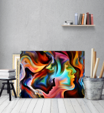 Πίνακας σε Καμβά : Paint faces abstract