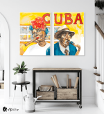 Σύνθεση με πίνακες Καμβάδες : Art of Cuban people - 2 Τεμάχια 70x 50