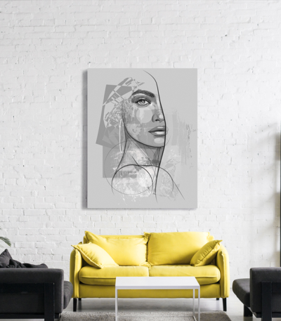 Πίνακας σε Καμβά : Young Woman in Sketch