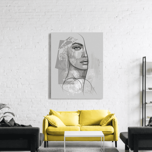 Πίνακας σε Καμβά : Young Woman in Sketch