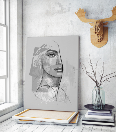 Πίνακας σε Καμβά : Young Woman in Sketch