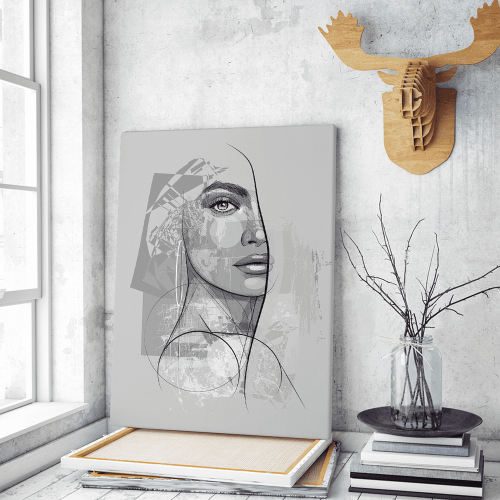 Πίνακας σε Καμβά : Young Woman in Sketch