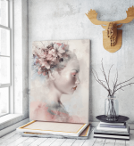 Πίνακας σε Καμβά : Flower head lady