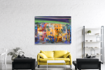 Πίνακας σε Καμβά : Colorful Abstract Town Canvas