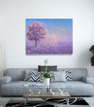 Πίνακας σε Καμβά : Fantasy Purple Tree
