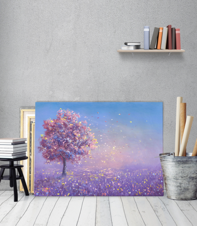 Πίνακας σε Καμβά : Fantasy Purple Tree