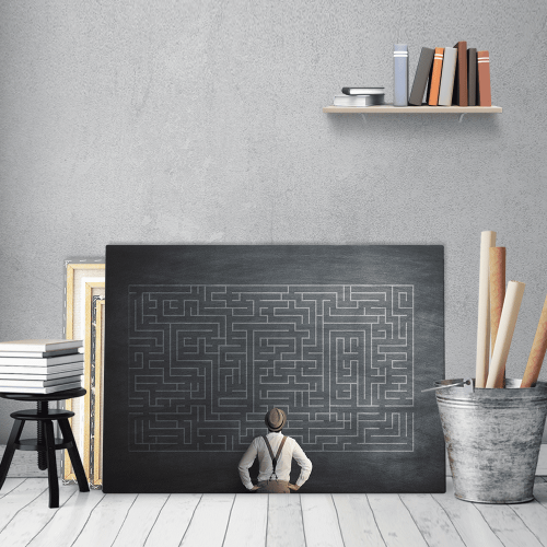 Πίνακας σε Καμβά : surrealistic maze art
