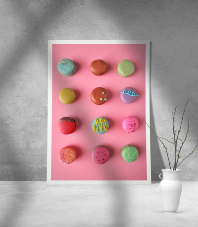 Εκτύπωση σε Αφίσα Χαρτί Colorful Macarons