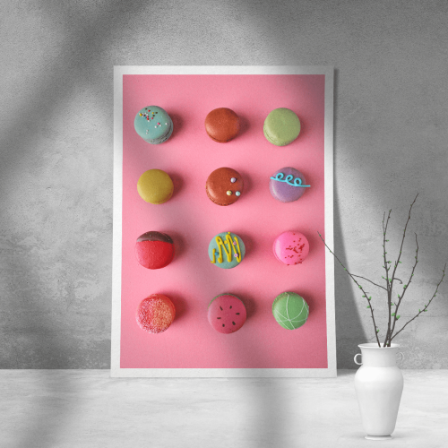 Εκτύπωση σε Αφίσα Χαρτί Colorful Macarons