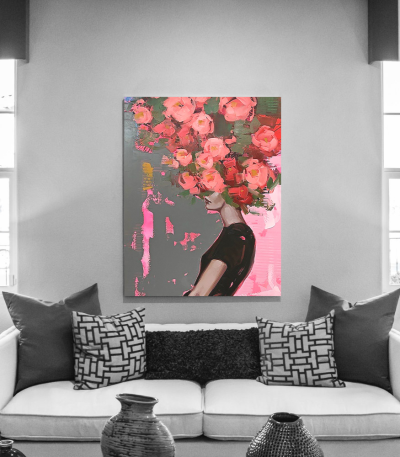 Πίνακας σε Καμβά : Spring Roses Art Lady