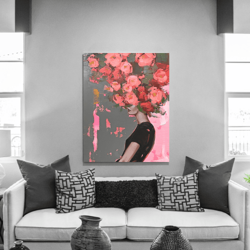 Πίνακας σε Καμβά : Spring Roses Art Lady