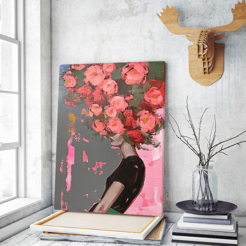 Πίνακας σε Καμβά : Spring Roses Art Lady