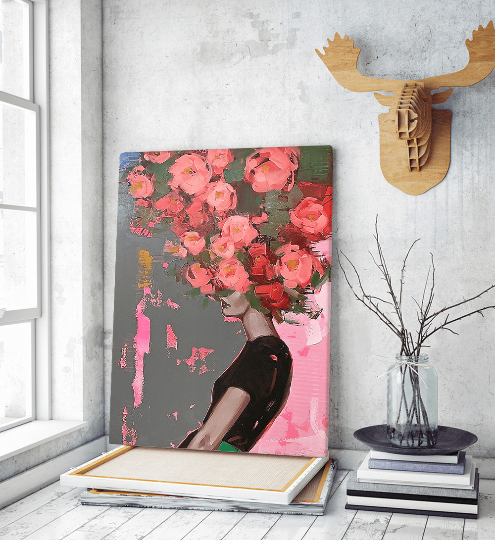 Πίνακας σε Καμβά : Spring Roses Art Lady