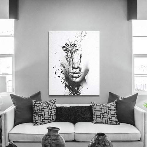 Πίνακας σε Καμβά : Black and White Ink Art