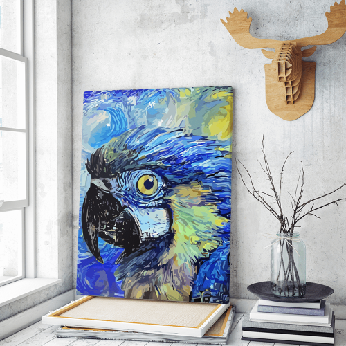 Πίνακας σε Καμβά : Blue Parrot