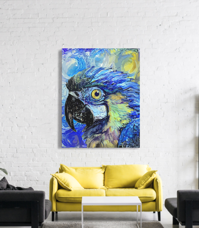 Πίνακας σε Καμβά : Blue Parrot
