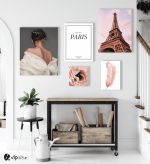 Σύνθεση Με Πίνακες Καμβάδες 95x75- 5 Τεμάχια - Take me to Paris