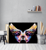 Πίνακας σε Καμβά : Abstract Colorful Wings - Faces