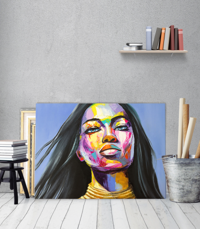 Πίνακας σε Καμβά : Abstract Colorful Woman Portrait