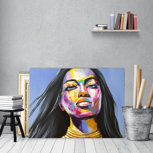 Πίνακας σε Καμβά : Abstract Colorful Woman Portrait