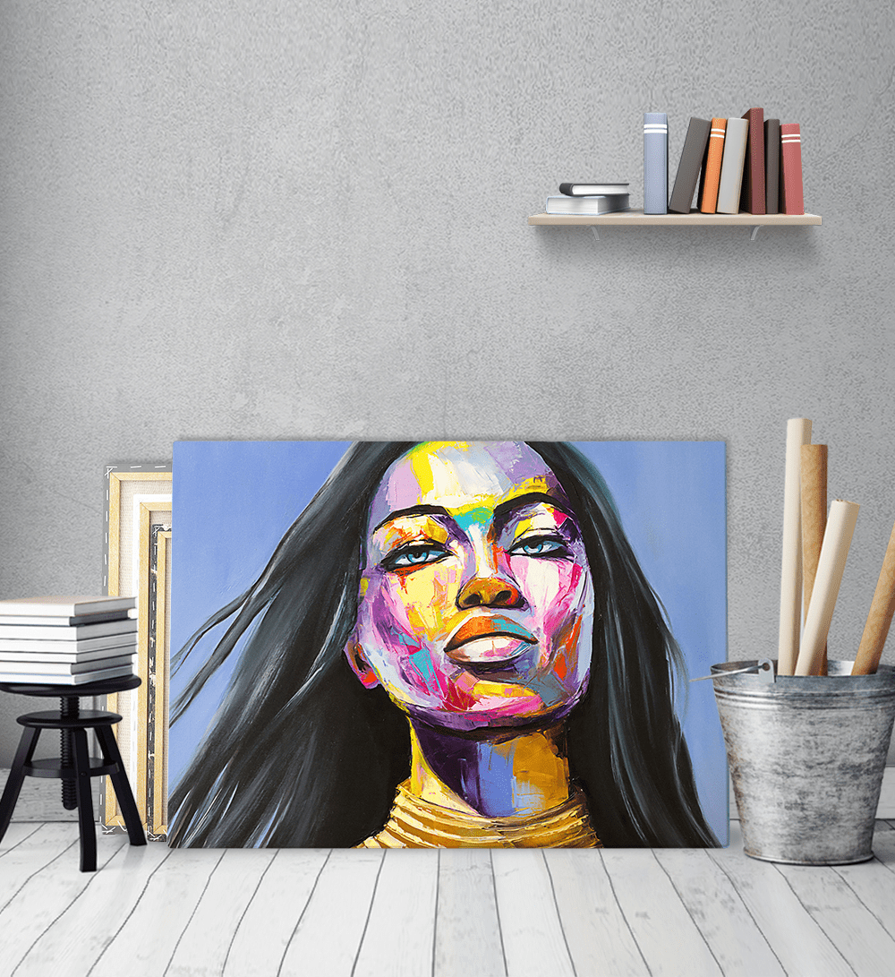 Πίνακας σε Καμβά : Abstract Colorful Woman Portrait