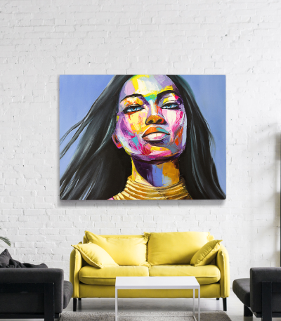 Πίνακας σε Καμβά : Abstract Colorful Woman Portrait