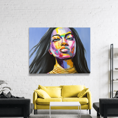 Πίνακας σε Καμβά : Abstract Colorful Woman Portrait
