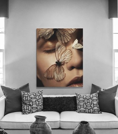 Πίνακας σε Καμβά : Butterfly Woman Portrait
