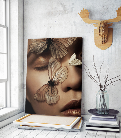 Πίνακας σε Καμβά : Butterfly Woman Portrait