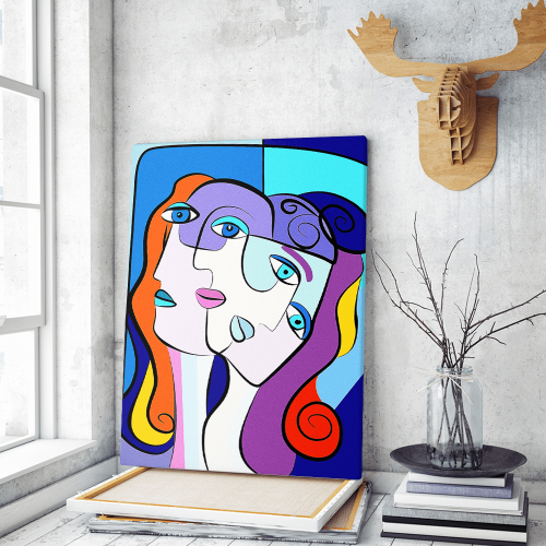 Πίνακας σε Καμβά : cubism colorful painting