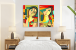 Σύνθεση με πίνακες Καμβάδες : Cubism Art - 2 Τεμάχια 70x50