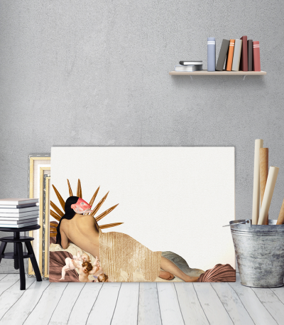 Πίνακας σε Καμβά : Collage Art Woman