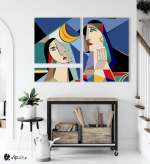 Σύνθεση Με Πίνακες Καμβάδες 105x70- 3 Τεμάχια - Cubism Art Col